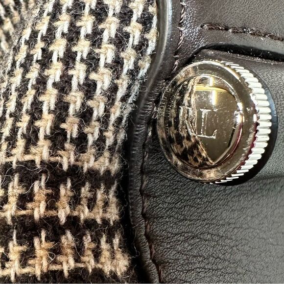 Ralph Lauren Collection *Fall '21 Lambswool Calfskin Trim Glenn-plaid Bridle Bag - Picture 3 of 16